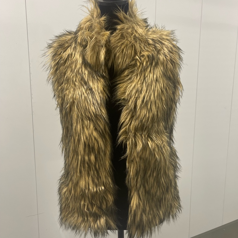 Faux Fur Vest in Brown and Black